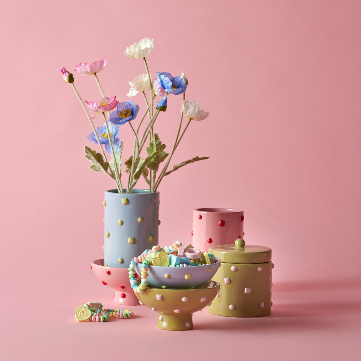 Bejewel Canister Pink & Red
