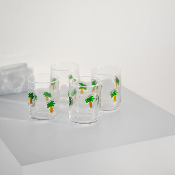 Palm Tree Icon Glass – Set of 4