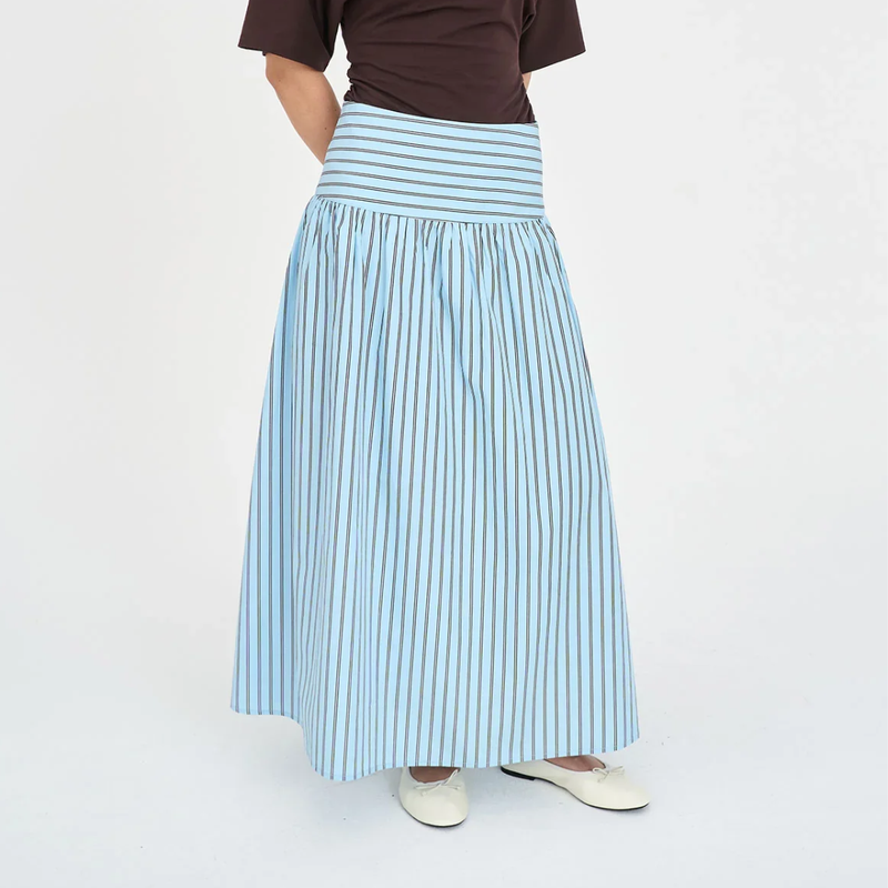 Stripe Ashton Skirt - Bay Blue