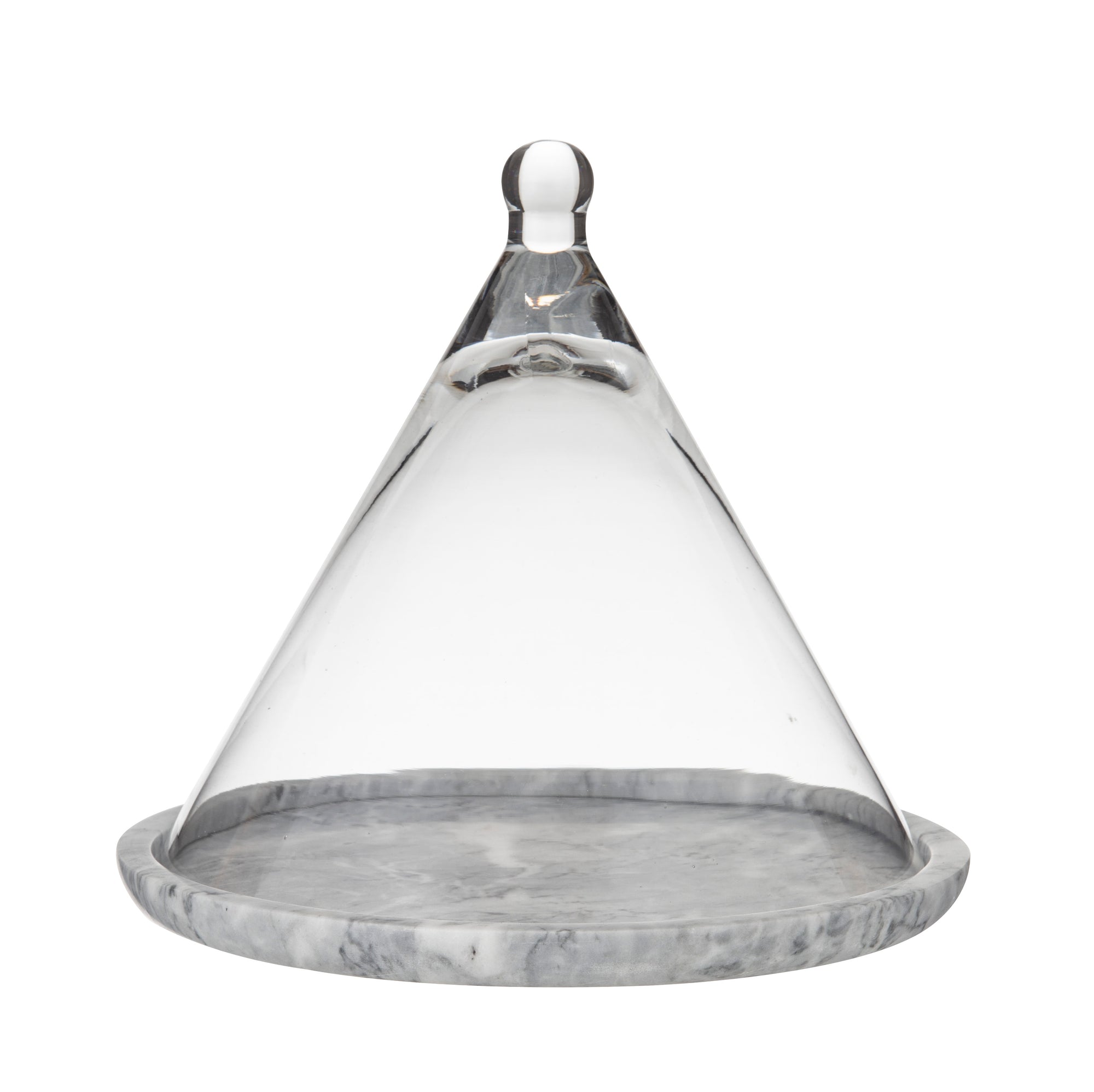 DAVIS &amp; WADDELL FINE FOODS NUVOLO MARBLE CONICAL DOME GREY/CLEAR