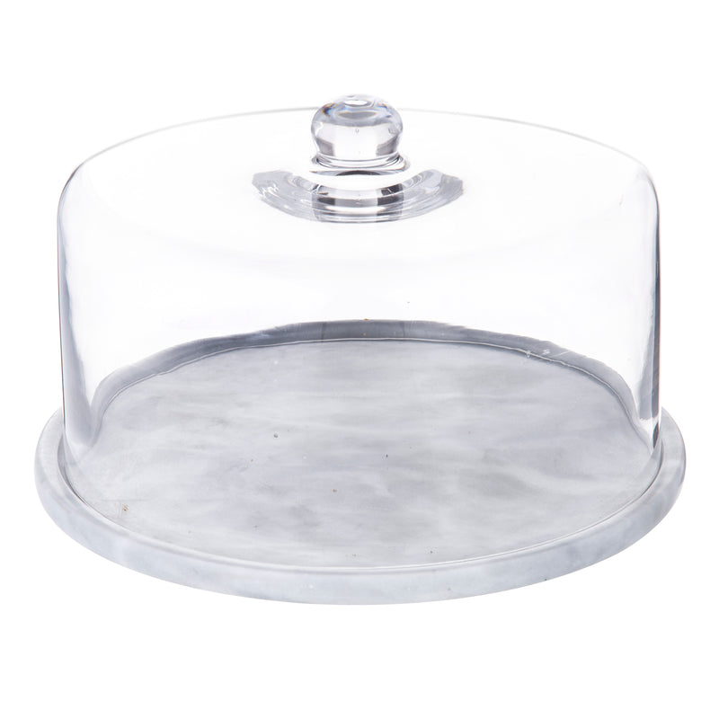Davis & Waddell Nuvolo Marble Round Dome Grey/Clear