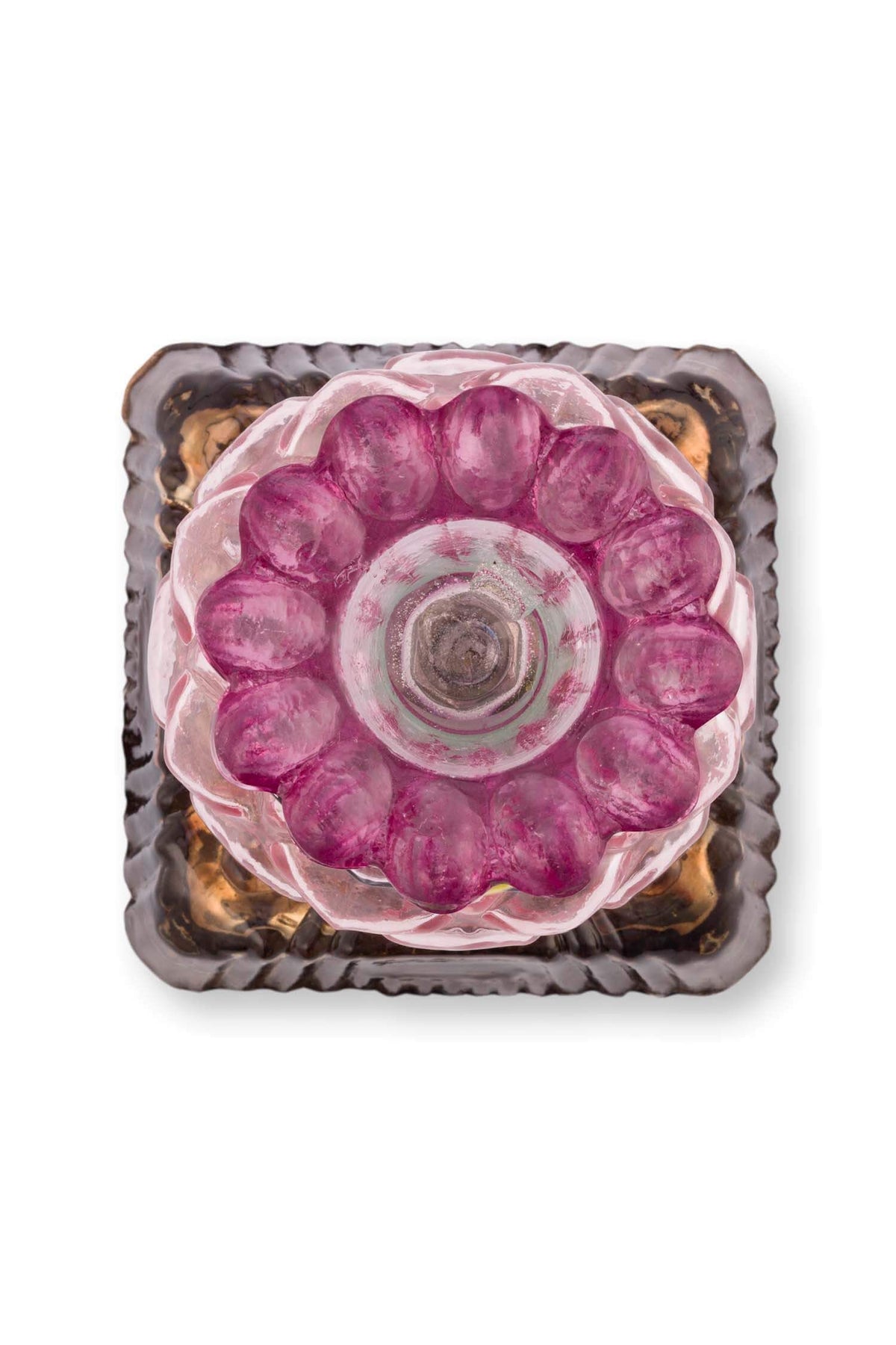 Candle Holder Glass Beads Lilac 23.5cm