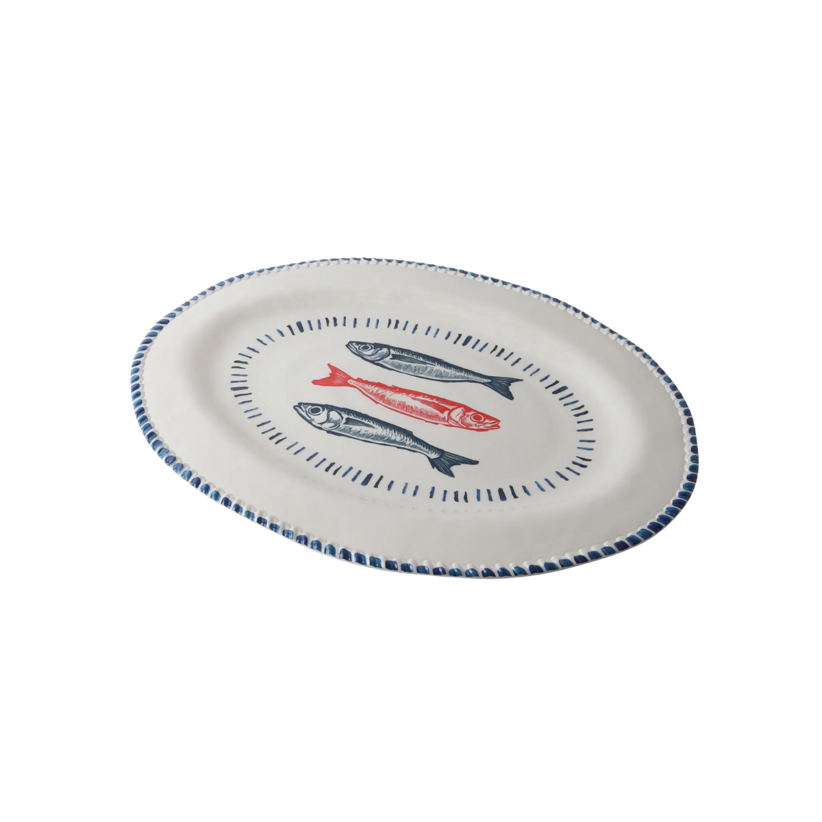 Melamine Nautical Sardine Oval Platter 48cm