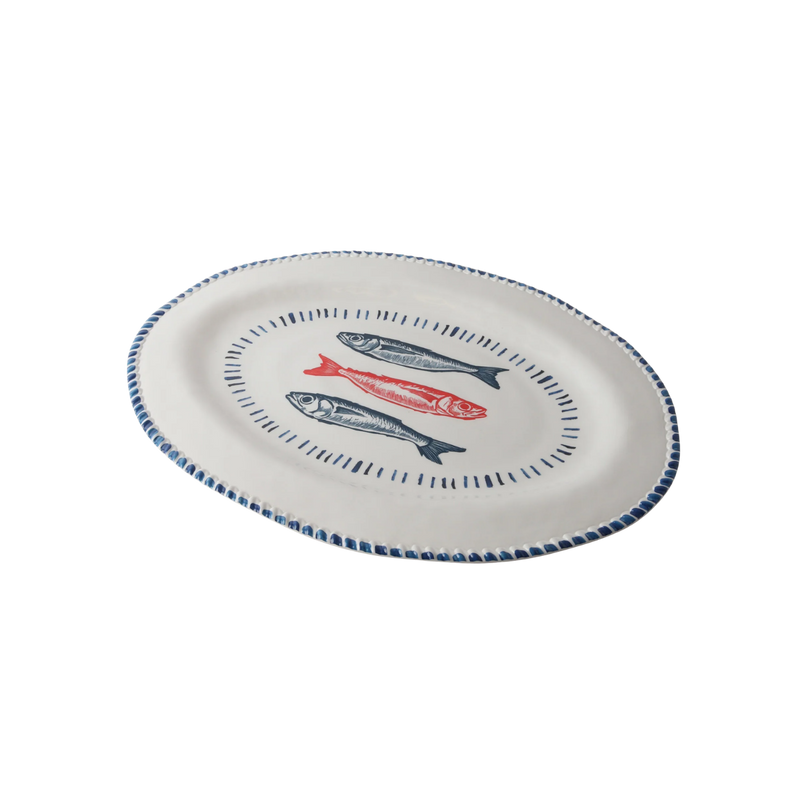 Melamine Nautical Sardine Oval Platter 48cm