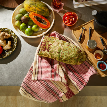 ISHANI STRIPE TEA TOWEL - POSY