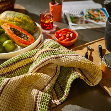 ISHANI STRIPE TEA TOWEL - PALM