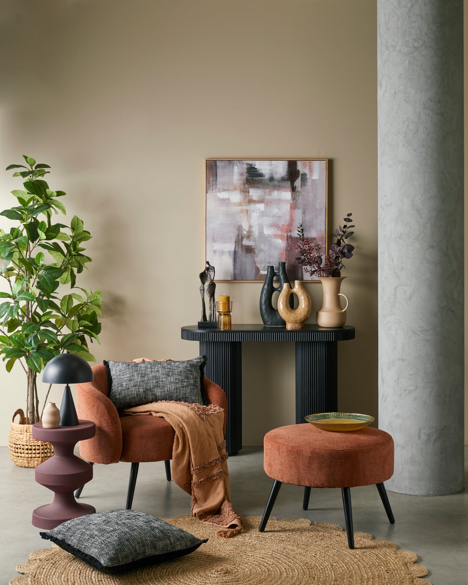 Amalfi Empire Table Lamp Black