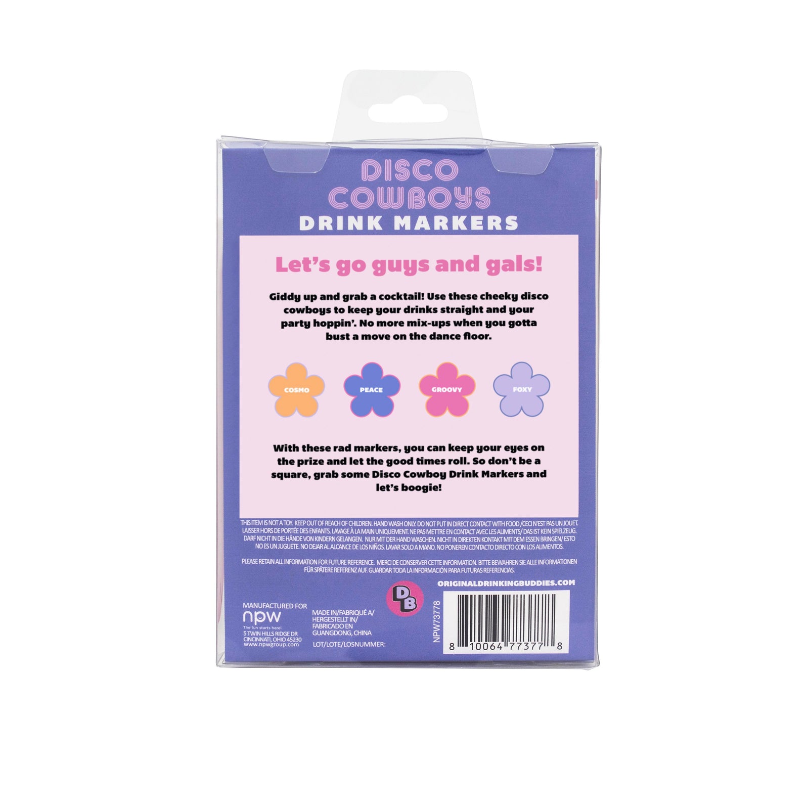 Disco Cowboy Drink Markers - Set of 4