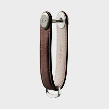 Key Organizer Leather - Espresso with Brown Stitching