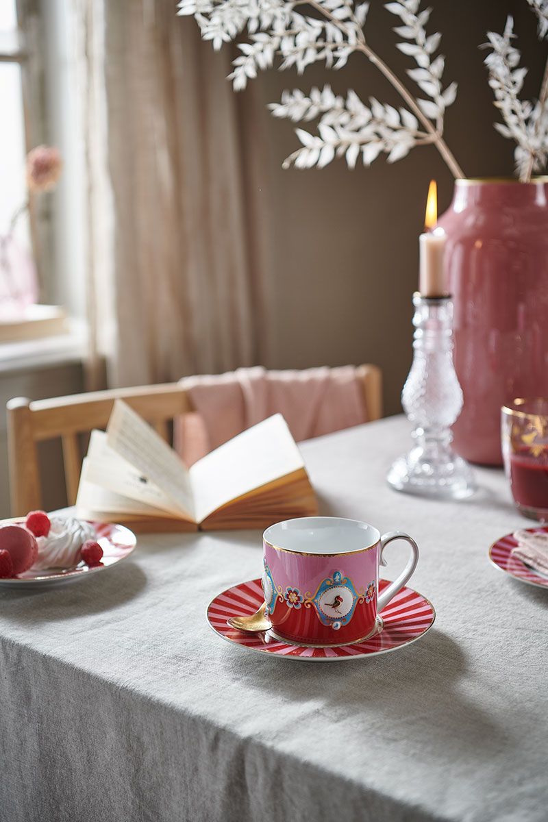 Mug Large Love Birds Medallion Red-Pink 250ml