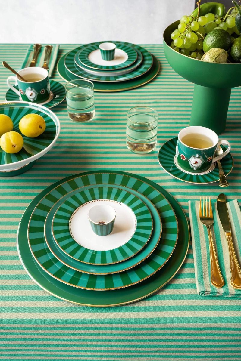 Mini Cake Tray o/f Love Birds Stripes Emerald-Green 24cm