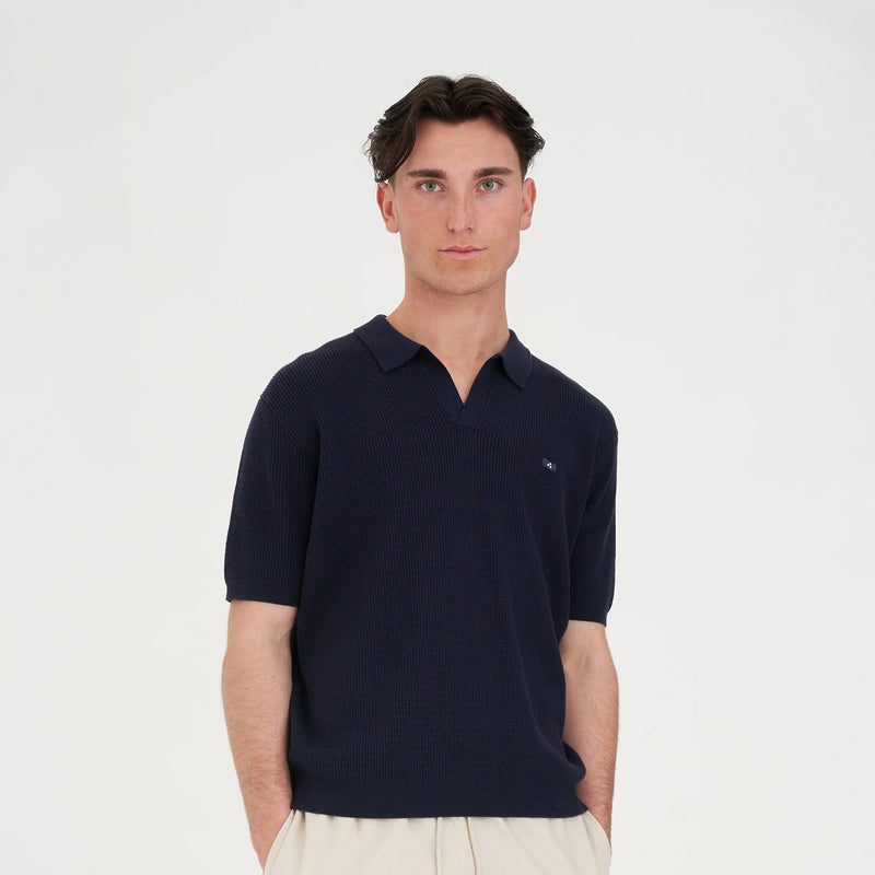 Classic Knit Polo - Navy