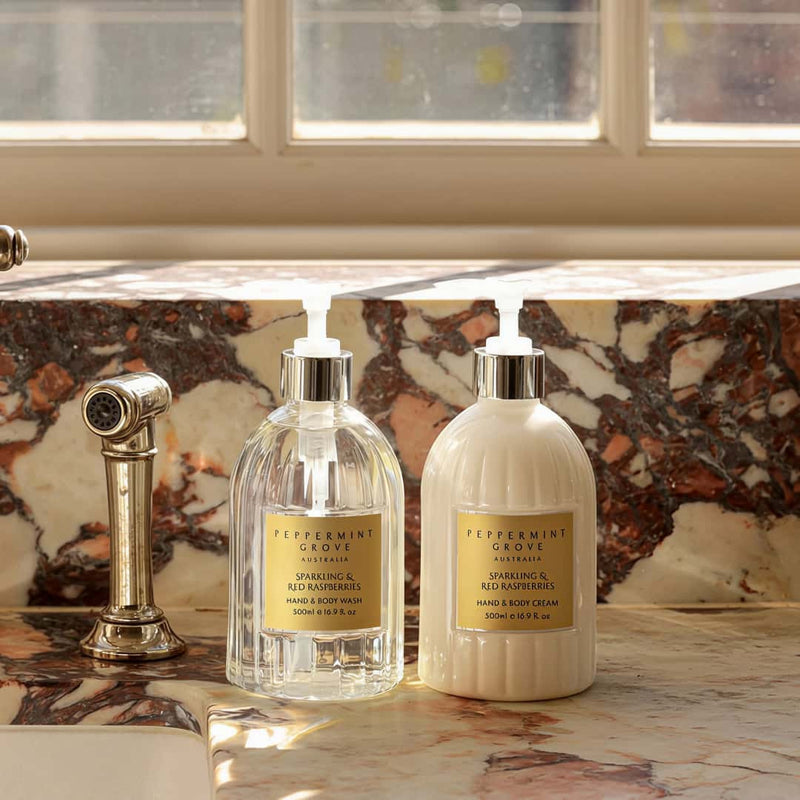Hand & Body Cream 500ml - Sparkling & Red Raspberries