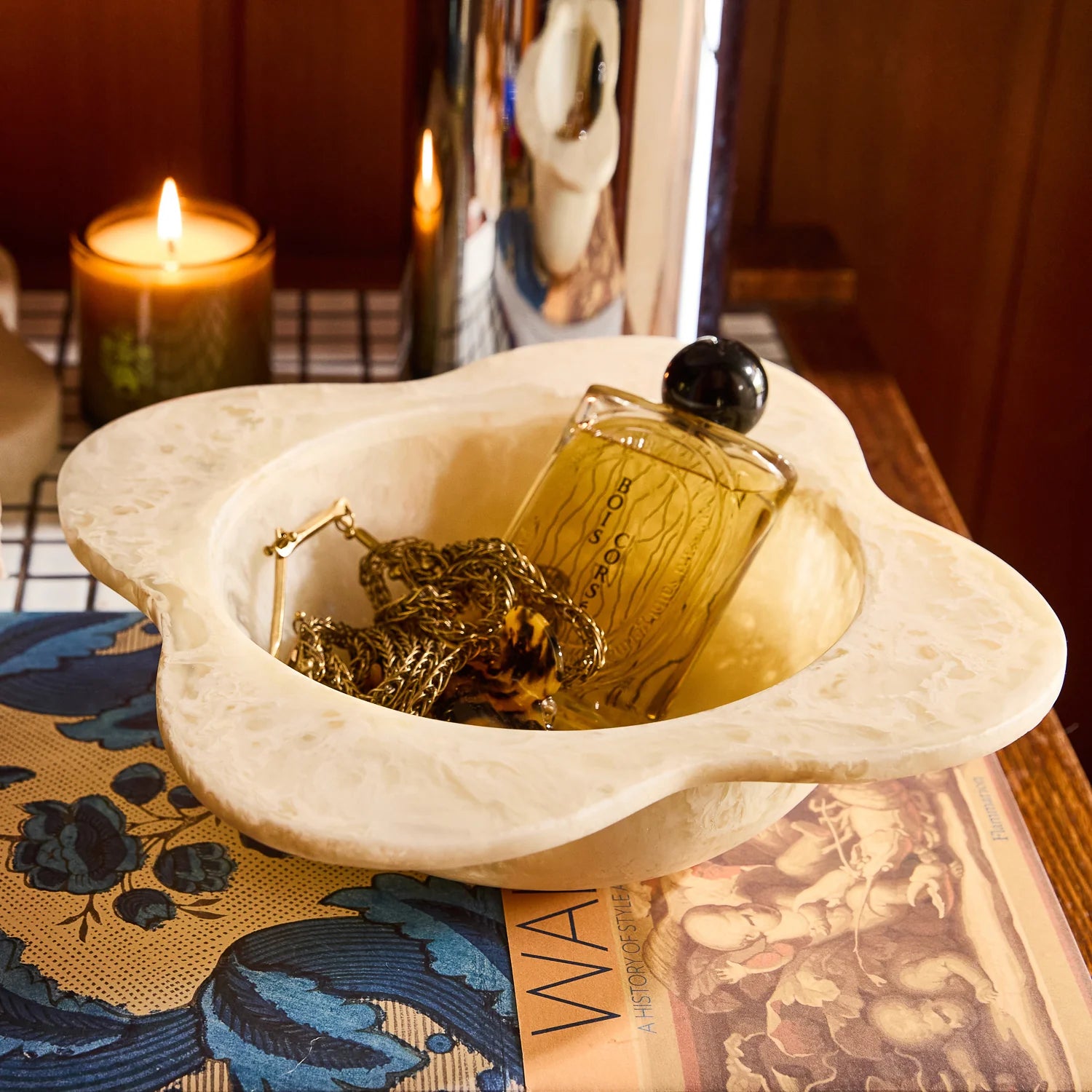 Cory Large Resin Bowl - Pearl