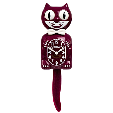 Ruby Red with Gold Specs Kit Cat Clock