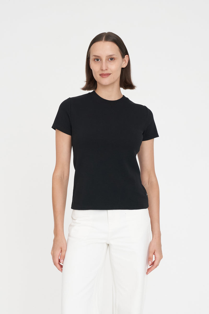 Slim Rib Tee/3ball - Black