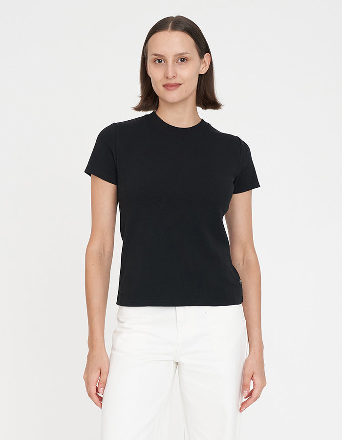 Slim Rib Tee/3ball - Black