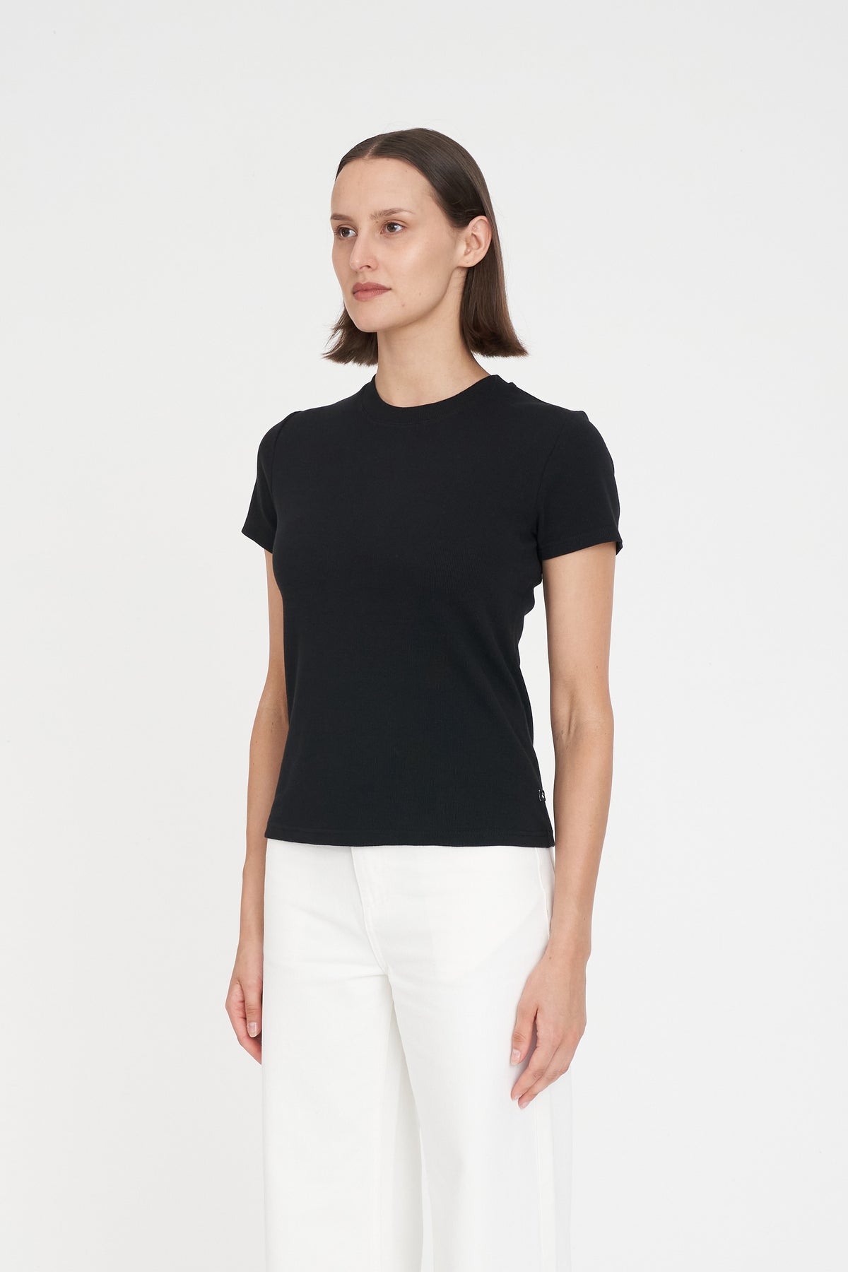 Slim Rib Tee/3ball - Black