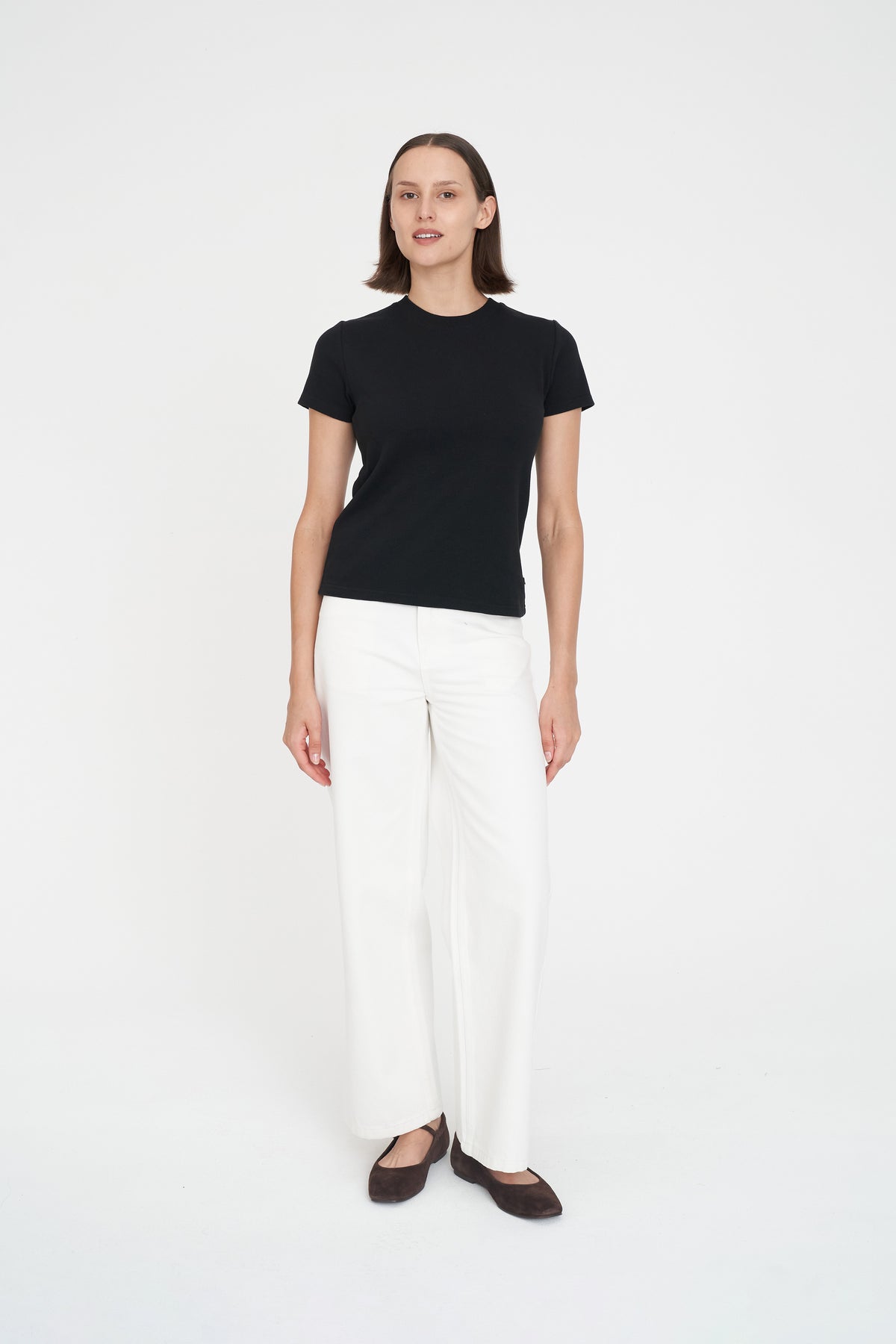 Slim Rib Tee/3ball - Black