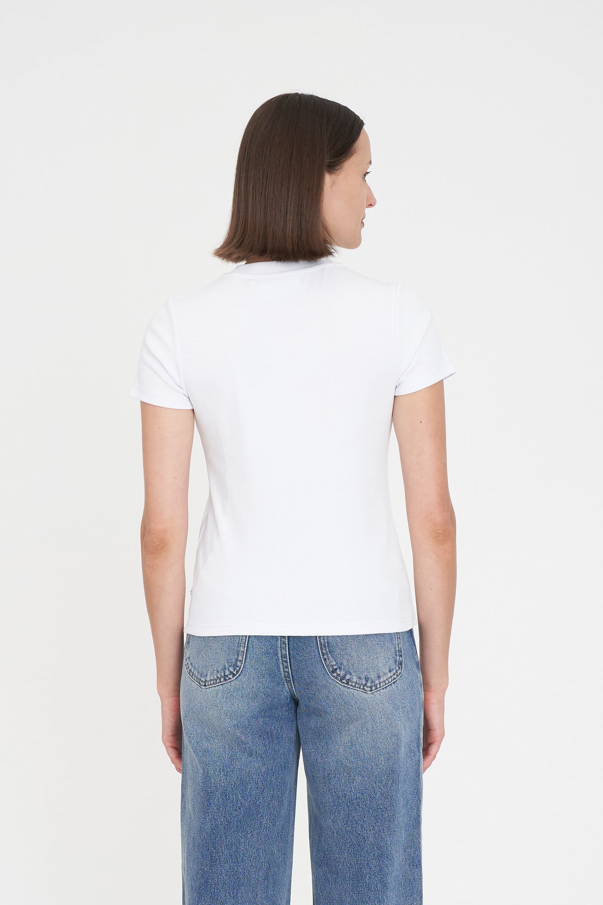 Slim Rib Tee/3ball - White