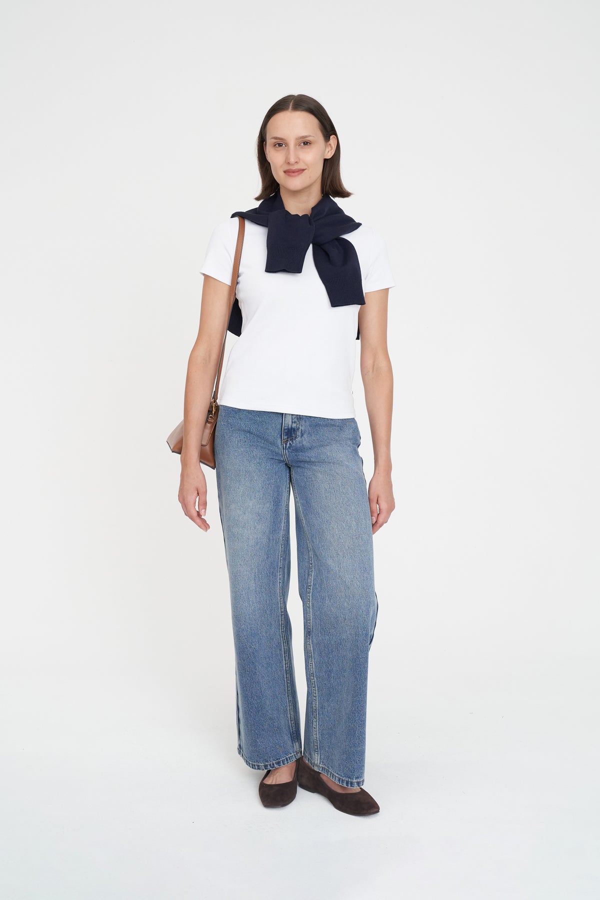 Slim Rib Tee/3ball - White