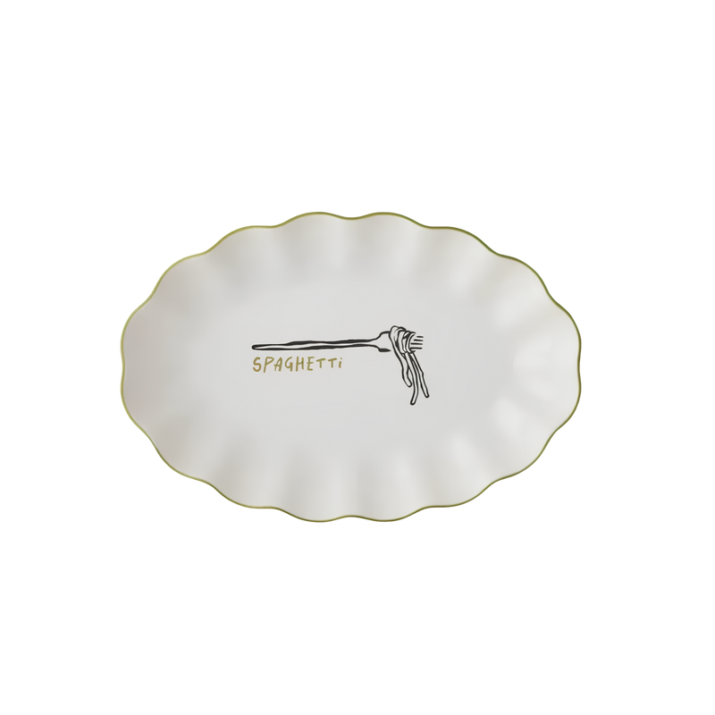Mangiare Spaghetti Ceramic Dish