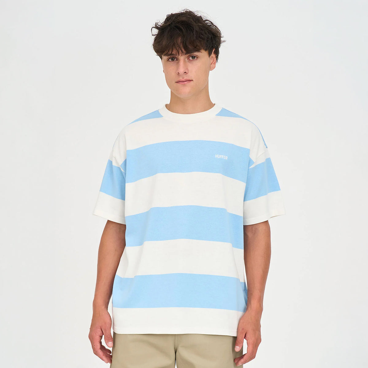 Stripe SS Tee Bay Blue/Chalk