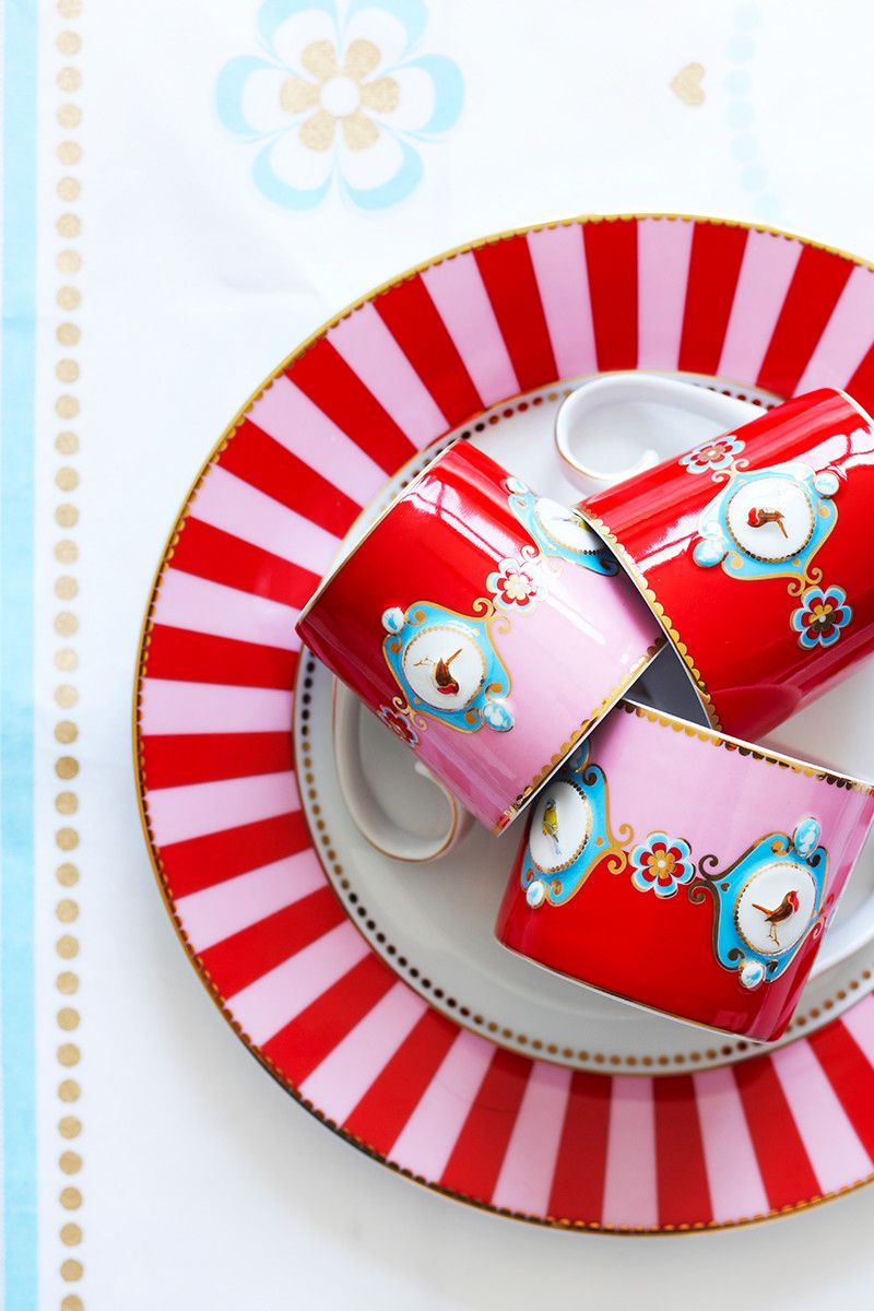 Mug Large Love Birds Medallion Red-Pink 250ml