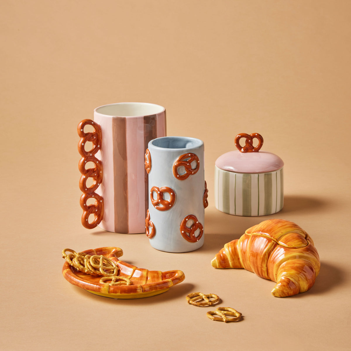Pierre Pretzel Stripe Cannister Multi Coloured
